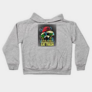 Live Fast, Eat Trash (Raccoon) Kids Hoodie